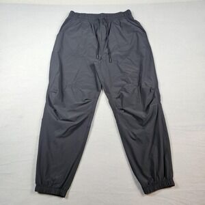 Nuuds Joggers Mens Large Black Athletic Stretch Nylon Spandex Drawstring Pants